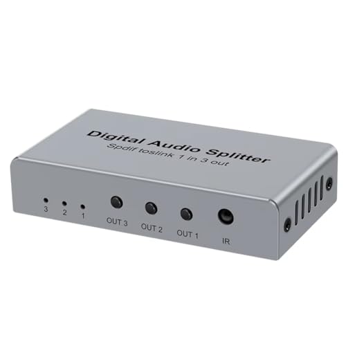Kioball Digitaler Optischer Splitter SPDIF TOSLINK Digitaler Optischer Audio-Splitter 1 in 3 Out, Audio-Format-Unterstützung LPCM2.0 Doldy Kioball Digitaler Optischer Splitter SPDIF TOSLINK Digitaler Optischer Audio-Splitter 1 in 3 Out, Audio-Format-Unterstützung LPCM2.0 Doldy von Kioball