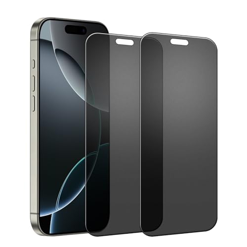 Kiokyrgm Keramik Folie Sichtschutz matt für iPhone 16 Pro, Displayschutzfolie 2 Stück,Anti-Spähen Folie, Anti-Kratzer,Vollabdeckung schutzfolie anti spy mattes von Kiokyrgm