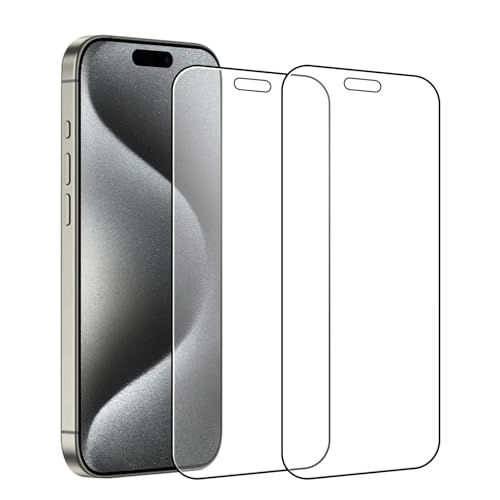 Kiokyrgm Panzerglas Matt für iPhone 15 Pro, Displayschutzfolie 2 Stück,9H Glas, Anti-Fingerabdruck, Anti-Kratzer,Vollabdeckung schutzfolie mattes von Kiokyrgm