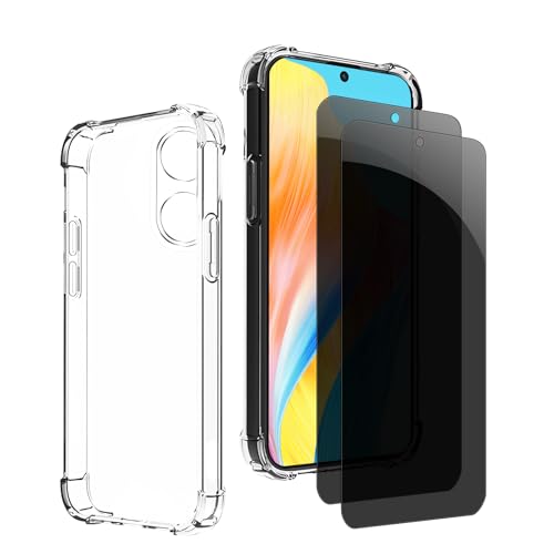 Kiokyrgm Panzerglas Sichtschutz für Oppo A98, 1 tpu hülle mit 2 stück panzerglas,9H Glas, Anti-spy folie,Transparenter Silikon Schutzhülle,anti-yellowing,slim Kiokyrgm Panzerglas Sichtschutz für Oppo A98, 1 tpu hülle mit 2 stück panzerglas,9H Glas, Anti-spy folie,Transparenter Silikon Schutzhülle,anti-yellowing,slim von Kiokyrgm
