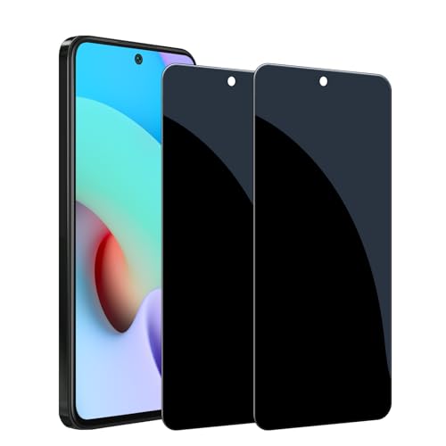 Kiokyrgm Panzerglas Sichtschutz für Redmi 10 4g(nicht für 5g), Displayschutzfolie 2 Stück,9H Glas, Anti-Spähen Folie, Anti-Kratzer,Vollabdeckung privacy glass protector von Kiokyrgm