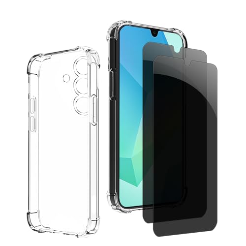 Kiokyrgm Panzerglas Sichtschutz für Samsung Galaxy A16, 1 tpu hülle mit 2 stück panzerglas,9H Glas, Anti-spy folie,Transparenter Silikon Schutzhülle,anti-yellowing,slim Kiokyrgm Panzerglas Sichtschutz für Samsung Galaxy A16, 1 tpu hülle mit 2 stück panzerglas,9H Glas, Anti-spy folie,Transparenter Silikon Schutzhülle,anti-yellowing,slim von Kiokyrgm