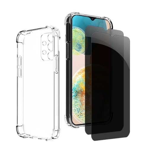 Kiokyrgm Panzerglas Sichtschutz für Samsung Galaxy A23, 1 tpu hülle mit 2 stück panzerglas,9H Glas, Anti-spy folie,Transparenter Silikon Schutzhülle,anti-yellowing,slim Kiokyrgm Panzerglas Sichtschutz für Samsung Galaxy A23, 1 tpu hülle mit 2 stück panzerglas,9H Glas, Anti-spy folie,Transparenter Silikon Schutzhülle,anti-yellowing,slim von Kiokyrgm