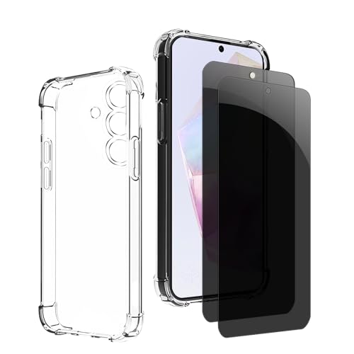 Kiokyrgm Panzerglas Sichtschutz für Samsung Galaxy A35, 1 tpu hülle mit 2 stück panzerglas,9H Glas, Anti-spy folie,Transparenter Silikon Schutzhülle,anti-yellowing,slim Kiokyrgm Panzerglas Sichtschutz für Samsung Galaxy A35, 1 tpu hülle mit 2 stück panzerglas,9H Glas, Anti-spy folie,Transparenter Silikon Schutzhülle,anti-yellowing,slim von Kiokyrgm