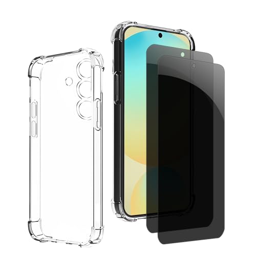 Kiokyrgm Panzerglas Sichtschutz für Samsung Galaxy S24 FE, 1 tpu hülle mit 2 stück panzerglas,9H Glas, Anti-spy folie,Transparenter Silikon Schutzhülle,anti-yellowing,slim Kiokyrgm Panzerglas Sichtschutz für Samsung Galaxy S24 FE, 1 tpu hülle mit 2 stück panzerglas,9H Glas, Anti-spy folie,Transparenter Silikon Schutzhülle,anti-yellowing,slim von Kiokyrgm