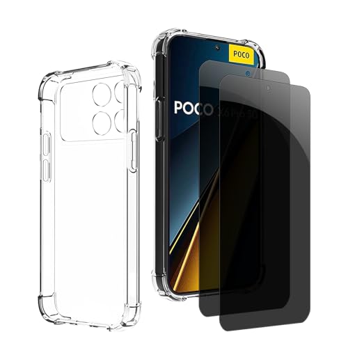 Kiokyrgm Panzerglas Sichtschutz für Xiaomi Poco X6 pro, 1 tpu hülle mit 2 stück panzerglas,9H Glas, Anti-spy folie,Transparenter Silikon Schutzhülle,anti-yellowing,slim Kiokyrgm Panzerglas Sichtschutz für Xiaomi Poco X6 pro, 1 tpu hülle mit 2 stück panzerglas,9H Glas, Anti-spy folie,Transparenter Silikon Schutzhülle,anti-yellowing,slim von Kiokyrgm