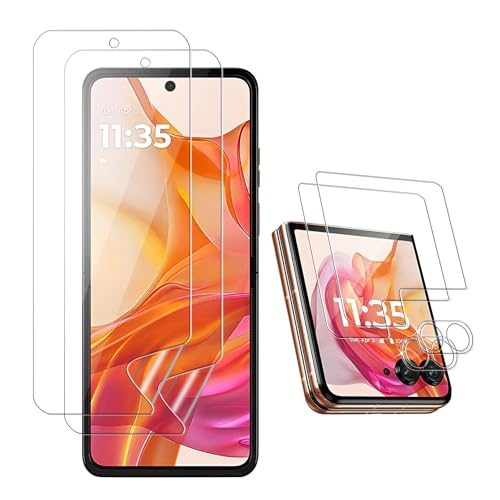 Kiokyrgm Schutzfolie für Motorola Razr 50 Ultra, Frontscheibe panzerglas + TPU Hydrogel Bildschirmschutz + Kamera Schutz [2+2+2 Stück],Anti-Scratch von Kiokyrgm