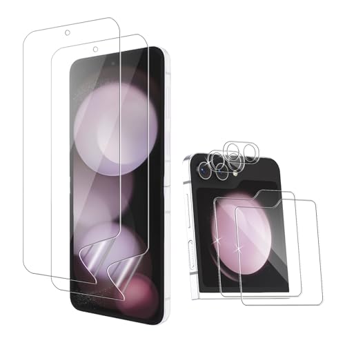 Kiokyrgm Schutzfolie für Samsung Galaxy Z Flip 5, Frontscheibe panzerglas + TPU Hydrogel Bildschirmschutz + Kamera Schutz [2+2+2 Stück],Anti-Scratch von Kiokyrgm
