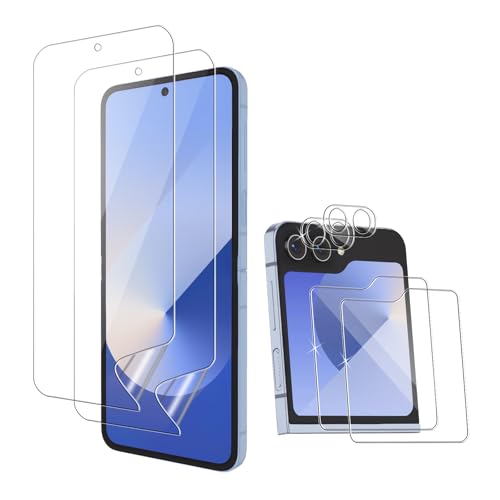 Kiokyrgm Schutzfolie für Samsung Galaxy Z Flip 6, Frontscheibe panzerglas + TPU Hydrogel Bildschirmschutz + Kamera Schutz [2+2+2 Stück],Anti-Scratch von Kiokyrgm