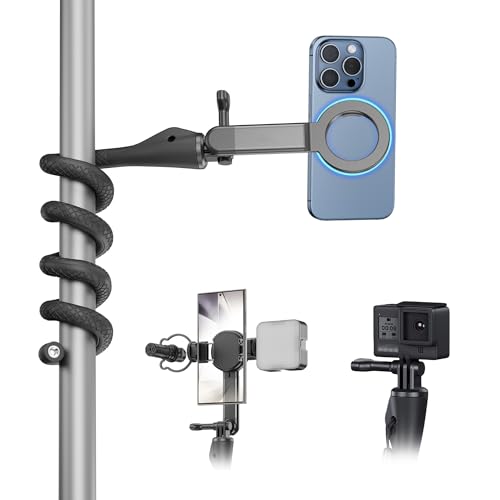 Erweiterbare magnetische Flexible Telefonhalterung,29.5" Wrap Around Telefonhalter mit Kaltschuh-Telefonklemme für Magsafe für Android GoPro Hero Erweiterbare magnetische Flexible Telefonhalterung,29.5" Wrap Around Telefonhalter mit Kaltschuh-Telefonklemme für Magsafe für Android GoPro Hero von Kiorafoto