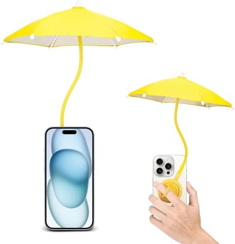 Magnetischer Handy Regenschirm für Sonne, Nette Telefon Sonnenschirm Abdeckung mit 360°Verstellbar, Drehbarer Telefon Ring, Anti-reflektierende Telefon Sonnenblende für Magsafe Handy/Android/Kindle Magnetischer Handy Regenschirm für Sonne, Nette Telefon Sonnenschirm Abdeckung mit 360°Verstellbar, Drehbarer Telefon Ring, Anti-reflektierende Telefon Sonnenblende für Magsafe Handy/Android/Kindle von Kiorafoto