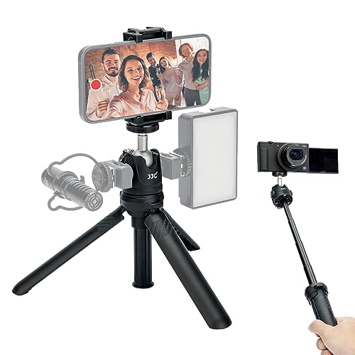 Kiorafoto Mini Stativ für Kamera, Ausziehbarer Selfie Stick Handy Stativ Ausziehbares mit Handgriff, 360°Rotary Tilt Ballhead, Mini Tripod Kompatibel mit DSLR, spiegellosen Kameras, Video, Smartphone von Kiorafoto