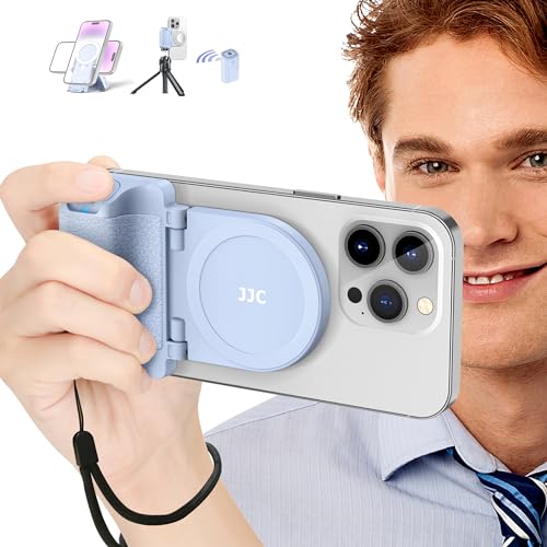 Magnetischer Smartphone Grip, Blau Kameragriff mit Abnehmbarer Drahtloser Fernbedienung, Kompatibel mit Magsafe, Kompatibel für iPhone 15 14 13 12 Android Handy Selfies, Desktop-Handy-Halterung von Kiorafoto