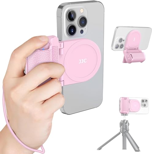 Magnetischer Smartphone Grip, Rosa Kameragriff mit Abnehmbarer Drahtloser Fernbedienung, Kompatibel mit Magsafe, Kompatibel für iPhone 15 14 13 12 Android Handy Selfies, Desktop-Handy-Halterung von Kiorafoto