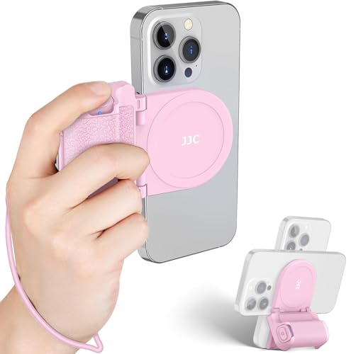 Magnetischer Smartphone Grip, Rosa Kameragriff mit Abnehmbarer Drahtloser Fernbedienung, Kompatibel mit Magsafe, Kompatibel für iPhone 15 14 13 12 Android Handy Selfies, Desktop-Handy-Halterung von Kiorafoto