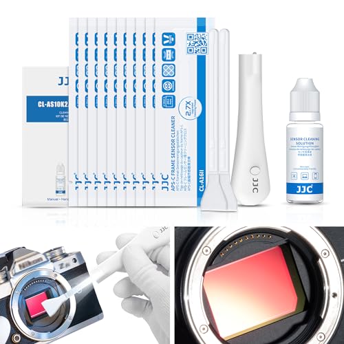 Professionelles Kamera Reinigungsset mit beleuchtetem Reinigungsgriff, 10 Stück 16mm Sensor Reinigungsset APS-C, 15ml Reinigungslösung für die Reinigung von Vollformat-Sensor-CCD/CMOS-Sensoren Professionelles Kamera Reinigungsset mit beleuchtetem Reinigungsgriff, 10 Stück 16mm Sensor Reinigungsset APS-C, 15ml Reinigungslösung für die Reinigung von Vollformat-Sensor-CCD/CMOS-Sensoren von JJC