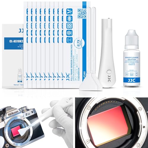 Professionelles Kamera Reinigungsset mit beleuchtetem Reinigungsgriff, 10 Stück 24mm Vollformat-Sensor-Reinigungstupfer, 15ml Reinigungslösung für die Reinigung von Vollformat-Sensor-CCD/CMOS-Sensoren von Kiorafoto