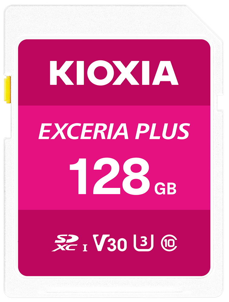 KIOXIA EXCERIA PLUS - Flash-Speicherkarte - 128GB - Video Class V30 / UHS-I U3 / Class10 - SDXC UHS-I (LNPL1M128GG4) von Kioxia