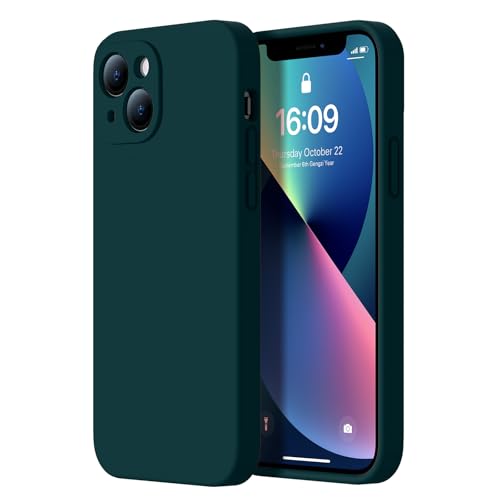 Kiresen Entworfen für iPhone 13 Mini, verbesserter Kameraschutz, weiches Mikrofaser-Futter innen, stoßfeste Schutzhülle aus Flüssigsilikon, 13,7 cm (5,4 Zoll), für Damen und Herren, Kieferngrün von Kiresen
