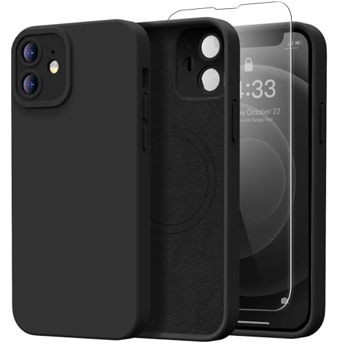 Kiresen Entworfen für iPhone 12 Mini Hülle mit Displayschutzfolie, verbesserter Kameraschutz, kabelloses Laden, kompatibel mit Silikon, 5,4 Zoll für Männer, Frauen, Mädchen, Schwarz Kiresen Entworfen für iPhone 12 Mini Hülle mit Displayschutzfolie, verbesserter Kameraschutz, kabelloses Laden, kompatibel mit Silikon, 5,4 Zoll für Männer, Frauen, Mädchen, Schwarz von Kiresen