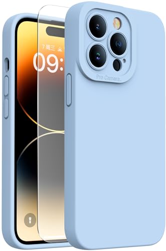 Kiresen Magnetisch für iPhone 14 Pro Hülle mit Displayschutzfolie, Kabelloses Laden Kompatibel Aktualisierter Kameraschutz Silikon Stoßfest Schutzhülle für iPhone 14 Pro Hellblau Kiresen Magnetisch für iPhone 14 Pro Hülle mit Displayschutzfolie, Kabelloses Laden Kompatibel Aktualisierter Kameraschutz Silikon Stoßfest Schutzhülle für iPhone 14 Pro Hellblau von Kiresen