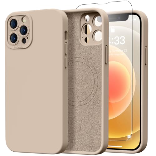 Kiresen Magnetische Schutzhülle für iPhone 13 Pro Max mit Displayschutzfolie, kompatibel mit kabellosem Laden, verbesserter Kameraschutz, Silikon-Schutzhülle für iPhone 13 Pro Max, Farbe: Latte Kiresen Magnetische Schutzhülle für iPhone 13 Pro Max mit Displayschutzfolie, kompatibel mit kabellosem Laden, verbesserter Kameraschutz, Silikon-Schutzhülle für iPhone 13 Pro Max, Farbe: Latte von Kiresen