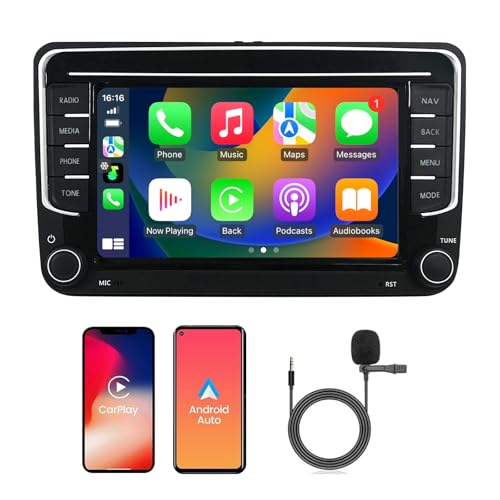 Autoradio für VW Volkswagen Seat Golf Passat Jetta Beetle Tiguan Touran EOS 7 Zoll Touchscreen Bluetooth Radio mit Apple CarPlay Android Auto GPS Navigation WiFi FM Autoradio für VW Volkswagen Seat Golf Passat Jetta Beetle Tiguan Touran EOS 7 Zoll Touchscreen Bluetooth Radio mit Apple CarPlay Android Auto GPS Navigation WiFi FM von KiriNavi