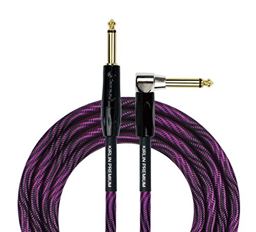KIRLIN Kabel IWB-Instrumentenkabel, 1/4 Zoll rechtwinklig auf gerade, schwarze violette Welle, 3 m (IWB-202 BFGL-10/WBP) von Kirlin