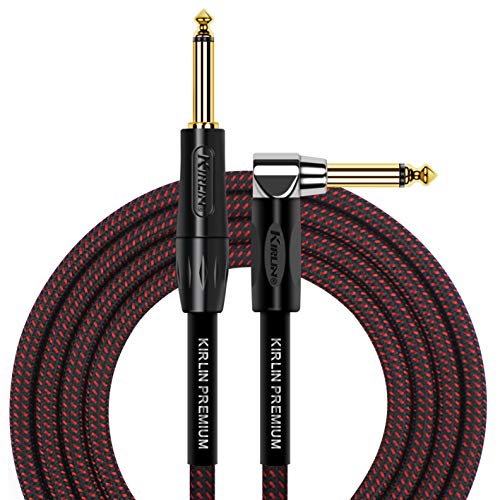 Kirlin Cable IWB-202BFGL-20/BR Premium Plus Instrumentenkabel, schwarz/rot gewebte Ummantelung von Kirlin