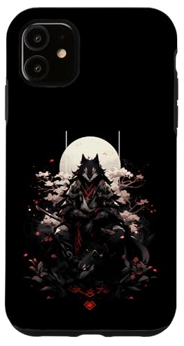 Samurai Fuchs Krieger Japanischer Fuchs Hülle für iPhone 11 von Kirschblüten Fuchs Ninja Folklore Krieger Geschenk