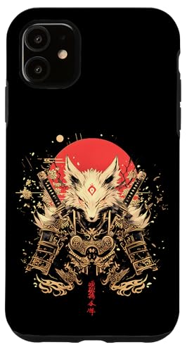 Samurai Fuchs Krieger Japanischer Fuchs Hülle für iPhone 11 von Kirschblüten Fuchs Ninja Folklore Krieger Geschenk