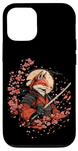 Samurai Fuchs Krieger Japanischer Fuchs Hülle für iPhone 12/12 Pro von Kirschblüten Fuchs Ninja Folklore Krieger Geschenk