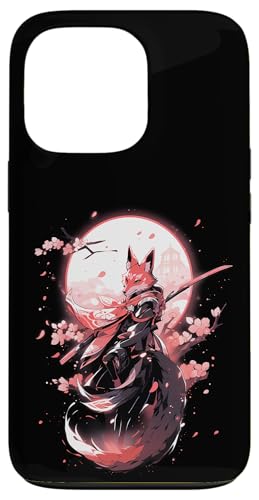 Samurai Fuchs Krieger Japanischer Fuchs Hülle für iPhone 13 Pro von Kirschblüten Fuchs Ninja Folklore Krieger Geschenk
