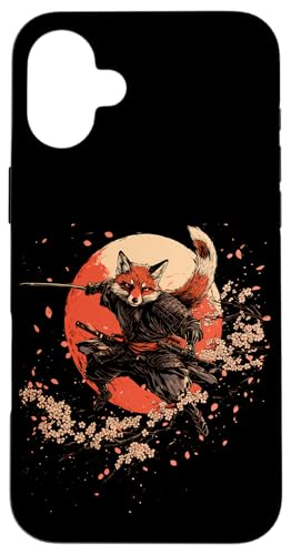 Samurai Fuchs Krieger Japanischer Fuchs Hülle für iPhone 16 Plus von Kirschblüten Fuchs Ninja Folklore Krieger Geschenk
