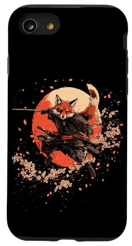 Samurai Fuchs Krieger Japanischer Fuchs Hülle für iPhone SE (2020) / 7 / 8 von Kirschblüten Fuchs Ninja Folklore Krieger Geschenk