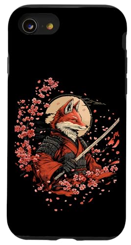 Samurai Fuchs Krieger Japanischer Fuchs Hülle für iPhone SE (2020) / 7 / 8 von Kirschblüten Fuchs Ninja Folklore Krieger Geschenk