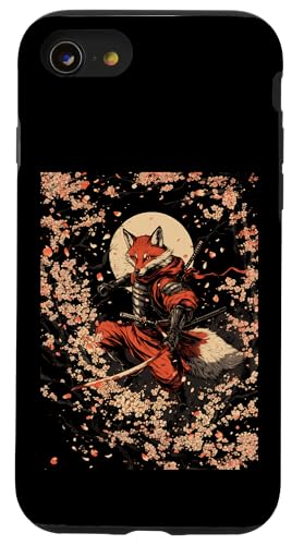 Samurai Fuchs Krieger Japanischer Fuchs Hülle für iPhone SE (2020) / 7 / 8 von Kirschblüten Fuchs Ninja Folklore Krieger Geschenk