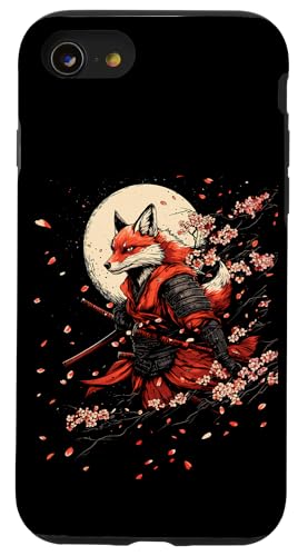Samurai Fuchs Krieger Japanischer Fuchs Hülle für iPhone SE (2020) / 7 / 8 von Kirschblüten Fuchs Ninja Folklore Krieger Geschenk