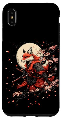 Samurai Fuchs Krieger Japanischer Fuchs Hülle für iPhone XS Max von Kirschblüten Fuchs Ninja Folklore Krieger Geschenk