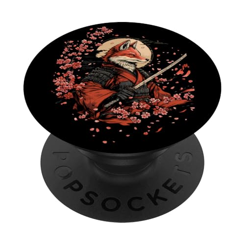 Samurai Fuchs Krieger Japanischer Fuchs PopSockets Klebender PopGrip Samurai Fuchs Krieger Japanischer Fuchs PopSockets Klebender PopGrip von Kirschblüten Fuchs Ninja Folklore Krieger Geschenk