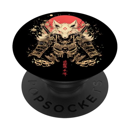 Samurai Fuchs Krieger Japanischer Fuchs PopSockets Klebender PopGrip Samurai Fuchs Krieger Japanischer Fuchs PopSockets Klebender PopGrip von Kirschblüten Fuchs Ninja Folklore Krieger Geschenk