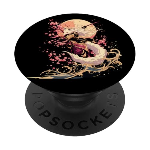 Samurai Fuchs Krieger Japanischer Fuchs PopSockets Klebender PopGrip Samurai Fuchs Krieger Japanischer Fuchs PopSockets Klebender PopGrip von Kirschblüten Fuchs Ninja Folklore Krieger Geschenk