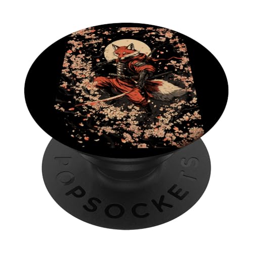 Samurai Fuchs Krieger Japanischer Fuchs PopSockets Klebender PopGrip Samurai Fuchs Krieger Japanischer Fuchs PopSockets Klebender PopGrip von Kirschblüten Fuchs Ninja Folklore Krieger Geschenk