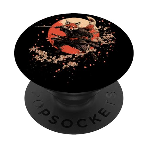 Samurai Fuchs Krieger Japanischer Fuchs PopSockets Klebender PopGrip Samurai Fuchs Krieger Japanischer Fuchs PopSockets Klebender PopGrip von Kirschblüten Fuchs Ninja Folklore Krieger Geschenk