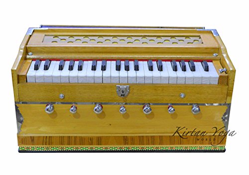 Harmonium Raga Student Premium Natural Fixed Ausführung, 3.25 Oktave, Multi-Öffnung, 2 Blätter-Set, Coupler-Funktion von Kirtan Yoga World.com