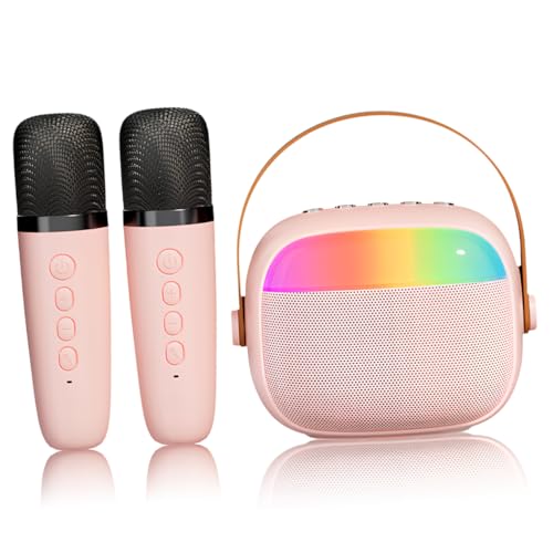 Kisangel 1 Satz Mikrofon Tragbarer Mini-Lautsprecher Familienspiele für und Erwachsene Karaoke-Lautsprecher für kleine Mädchen tragbares Karaoke Karaoke Abs Rosa von Kisangel