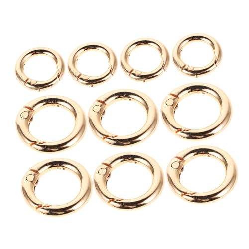 Kisangel 16 Stück Klemm-Schlüsselanhänger-Zubehör Schmuckringe für Anhänger runde Clips Mini-Karabinerhaken Federschnalle für Schlüsselanhänger Frühlingsring Ringclips Legierung Golden Kisangel 16 Stück Klemm-Schlüsselanhänger-Zubehör Schmuckringe für Anhänger runde Clips Mini-Karabinerhaken Federschnalle für Schlüsselanhänger Frühlingsring Ringclips Legierung Golden von Kisangel
