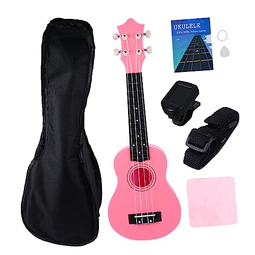 Kisangel 1Satz Ukulele Für Gitarre Musikinstrument Mit Zubehör Für Kreatives Musizieren Stimmgerät Gurt Und Reinigungscloth Farbige Ausführung Zufällige Farbe von Kisangel