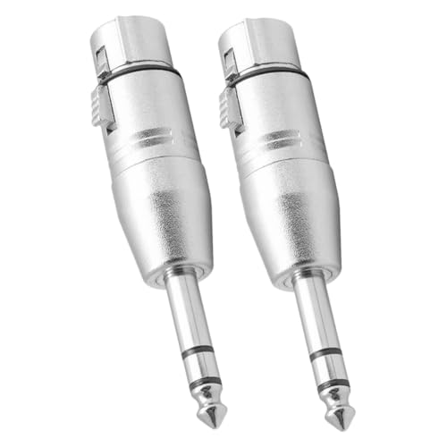 Kisangel 2 Stück Audio Adapter Trs Stecker Auf Xlr Adapter Mikrofonstecker Adapter Xlr Buchse Adapter Xlr Auf Trs Adapter Xlr Buchse Auf Buchse Adapter Mischpult Adapter Silber von Kisangel