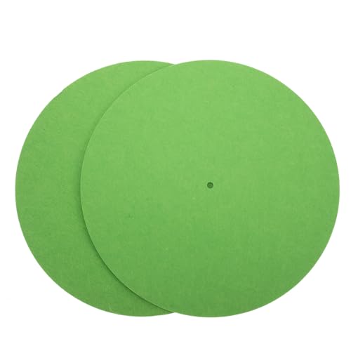 Kisangel 2 Stück Rekordmatte Platte für Plattenspieler Pads Plattenschutzmatte Drehscheibe aufzeichnen Scheibenschutzmatte Schallplattenmatte aus Vinyl gefühlt Green von Kisangel